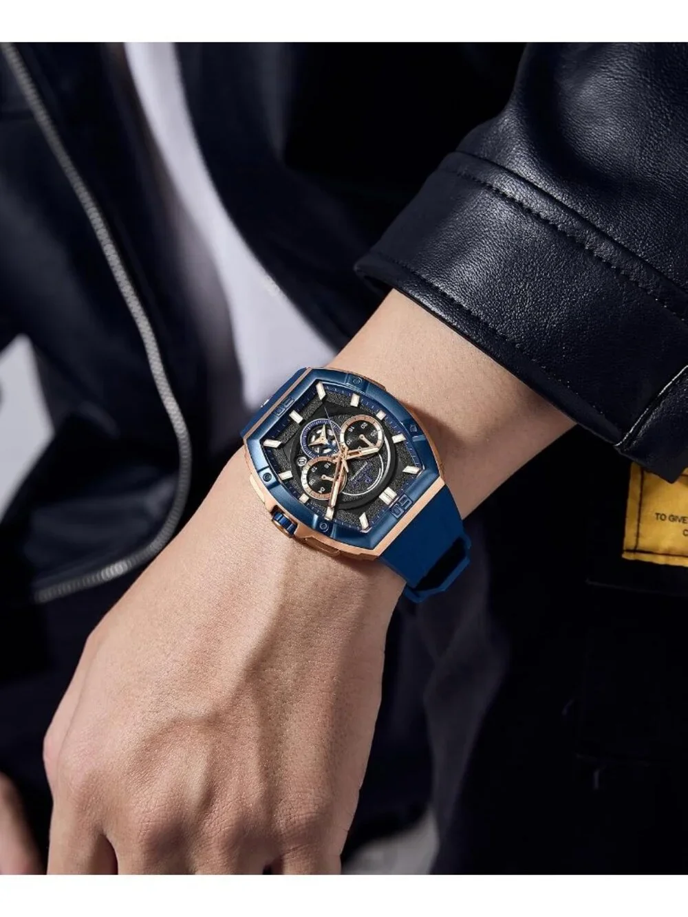 Men's Blue Luxury Fashion Analog Waterproof Luminous Quartz Classic Wrist Watch